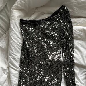 Sequin Black Mini Dress